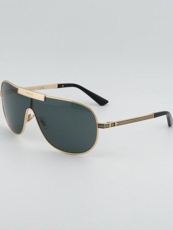 Versace Accessories - Versace VE2293 1002/87 Square Sunglasses - Gold Frame, Grey Lenses